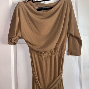 Boston Proper Tan Asymmetrical Dress